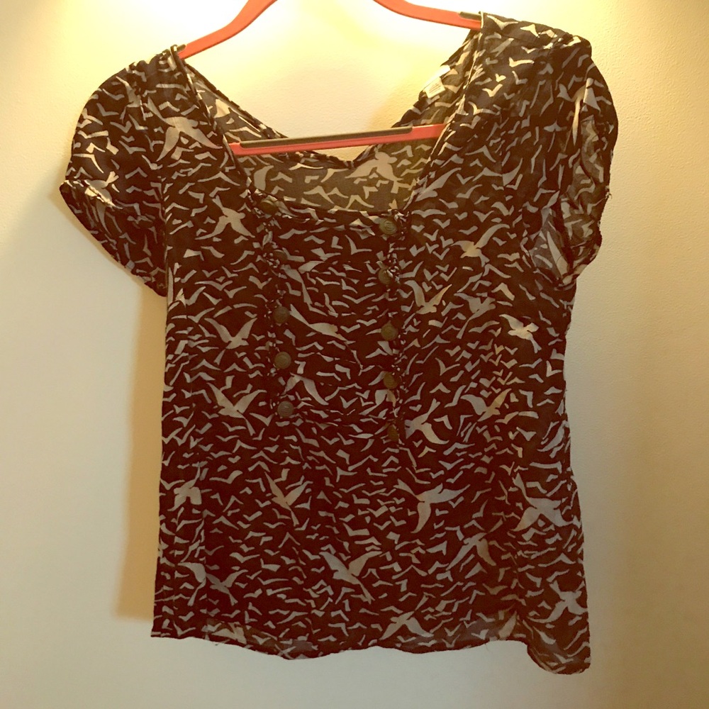 anthropologie navy top